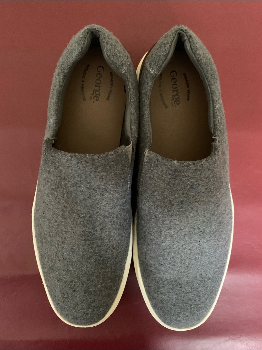 George Men's Grey Felt Slip-On Sneakers